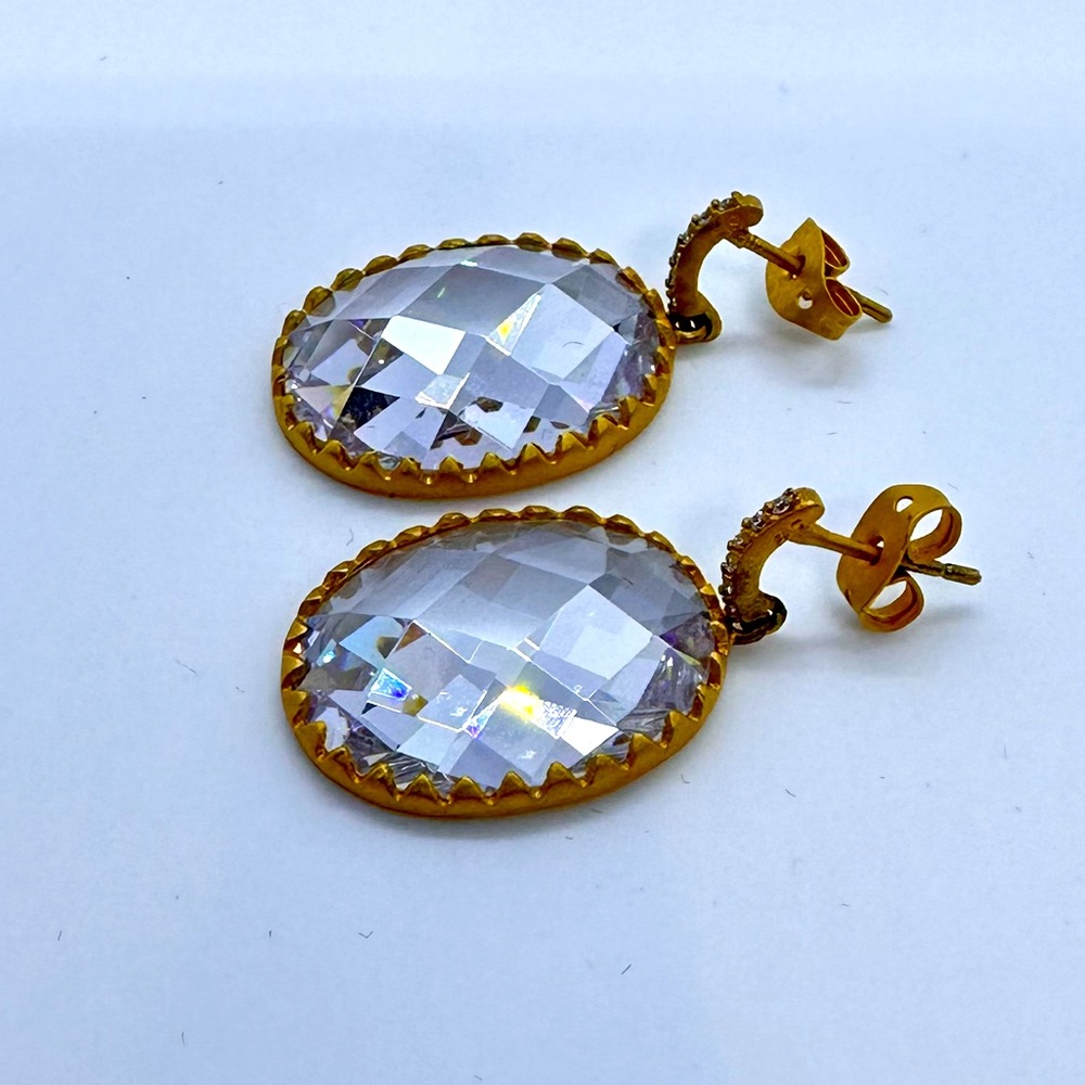 925 silver crystal dangle earrings